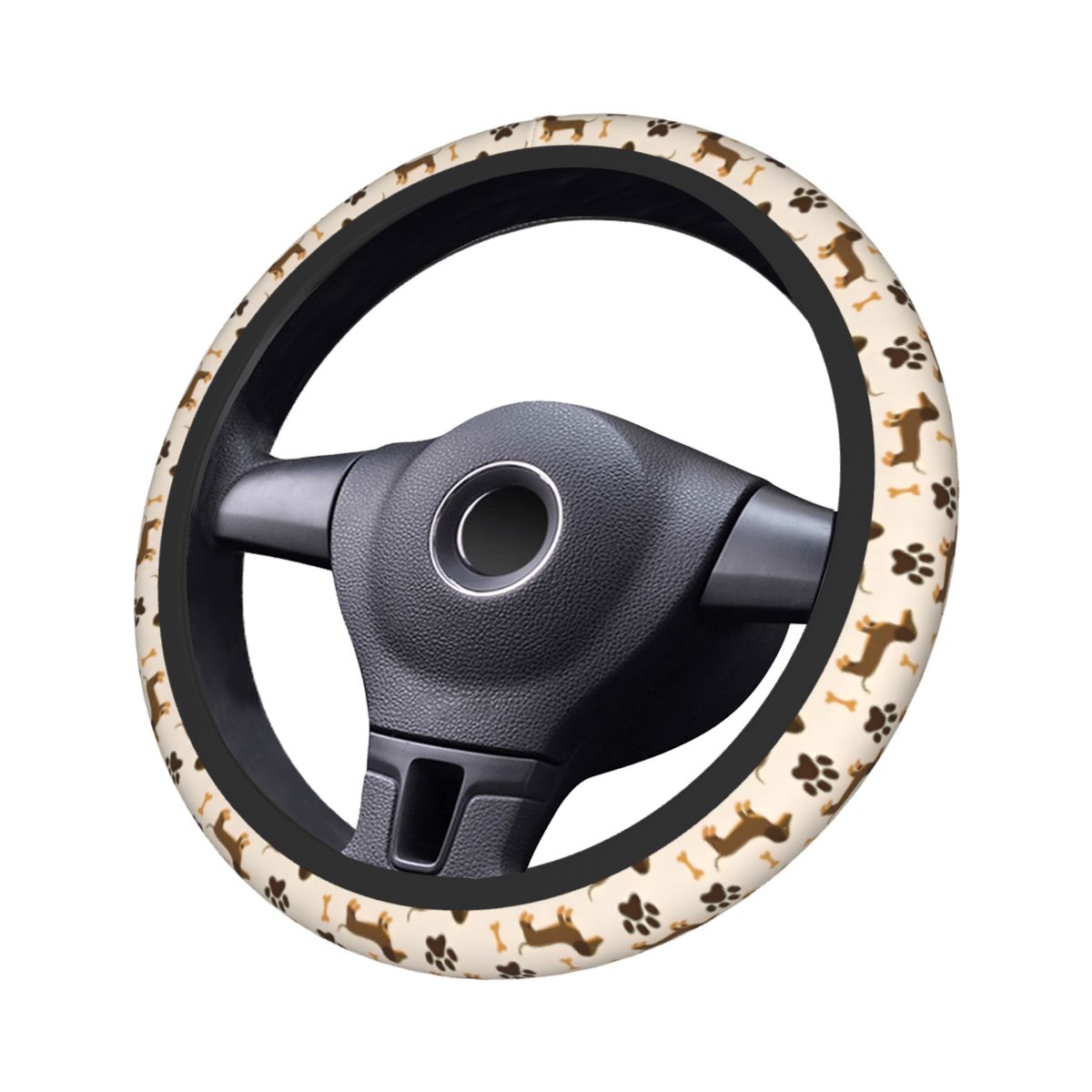 Car Steering Wheel Cover Anti Slip Breathable - Bonito dachshund capa de volante do