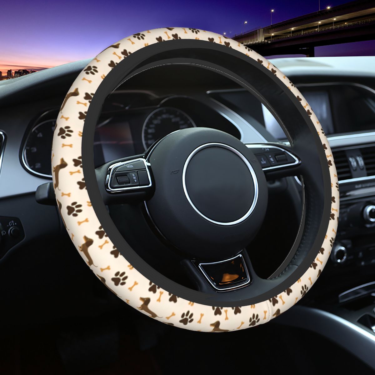Bonito dachshund capa de volan - Car Steering Wheel Cover Anti Slip Breathable avaliação e preço