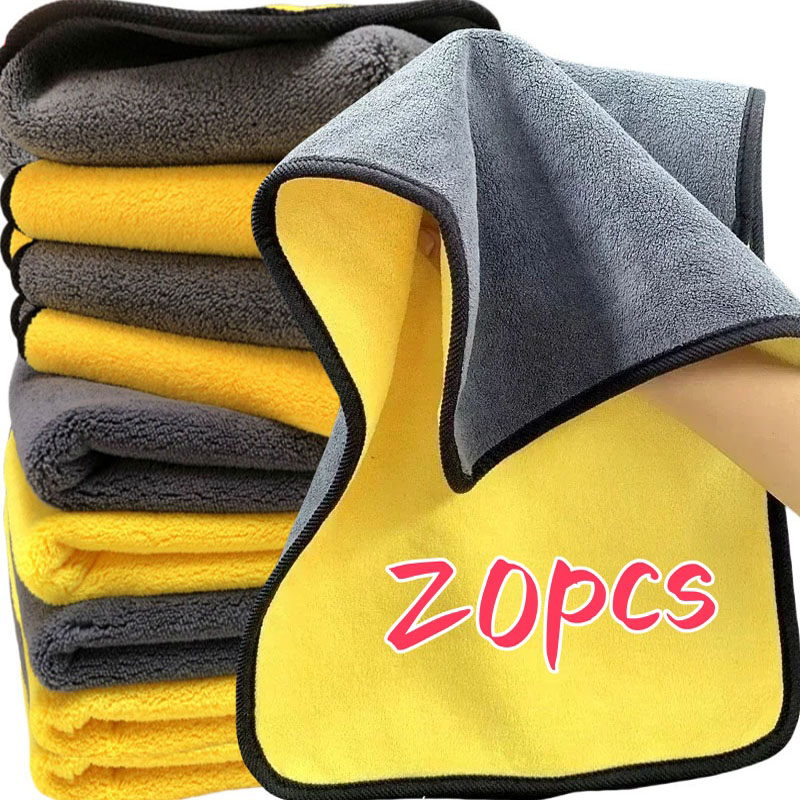 Toalhas de dupla camada grossa - Microfiber Car Drying Towel Super Absorbent avaliação e preço