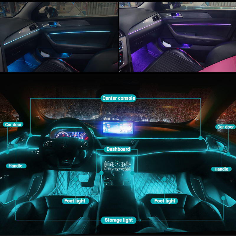 Luz Ambiente LED para Carro 26 - Led Ambient Interior Car Lights App Control avaliação e preço